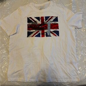 Primark White Tee with Union Jack Graphic